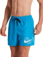 Nike Blue Logo Lap 5 Inch Volley Swim Shorts - Image 1 of 7
