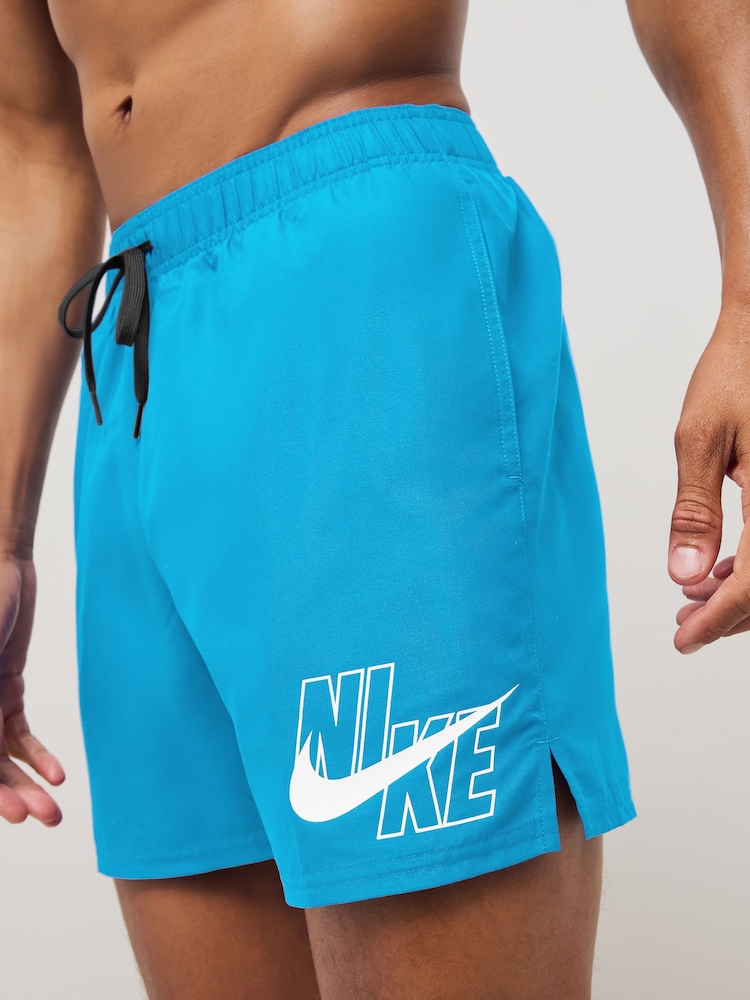 Nike Blue Logo Lap 5 Inch Volley Swim Shorts - Image 1 of 8 Nike Blue Logo Lap 5 Inch Volley Swim Shorts - Image 1 of 8