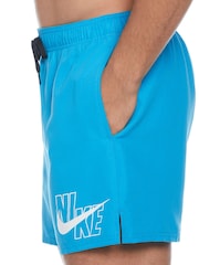 Nike Blue Logo Lap 5 Inch Volley Swim Shorts - Image 5 of 7