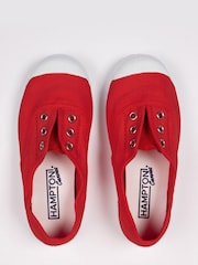 Trotters London Red Plum Canvas Pumps - Image 2 of 3