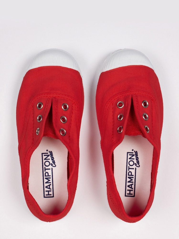Trotters London Red Plum Canvas Pumps - Image 2 of 3