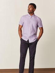 Lilac Purple Short Sleeve Textured Shirt - Image 1 of 1