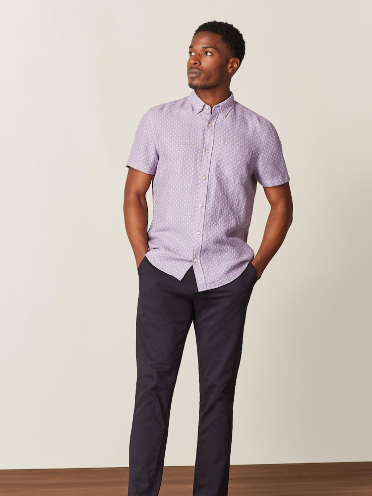 Lilac Purple Short Sleeve Textured Shirt - Image 1 of 1