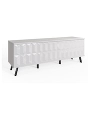 Frank Olsen White Elevate Smart LED TV Stand - Image 4 of 5
