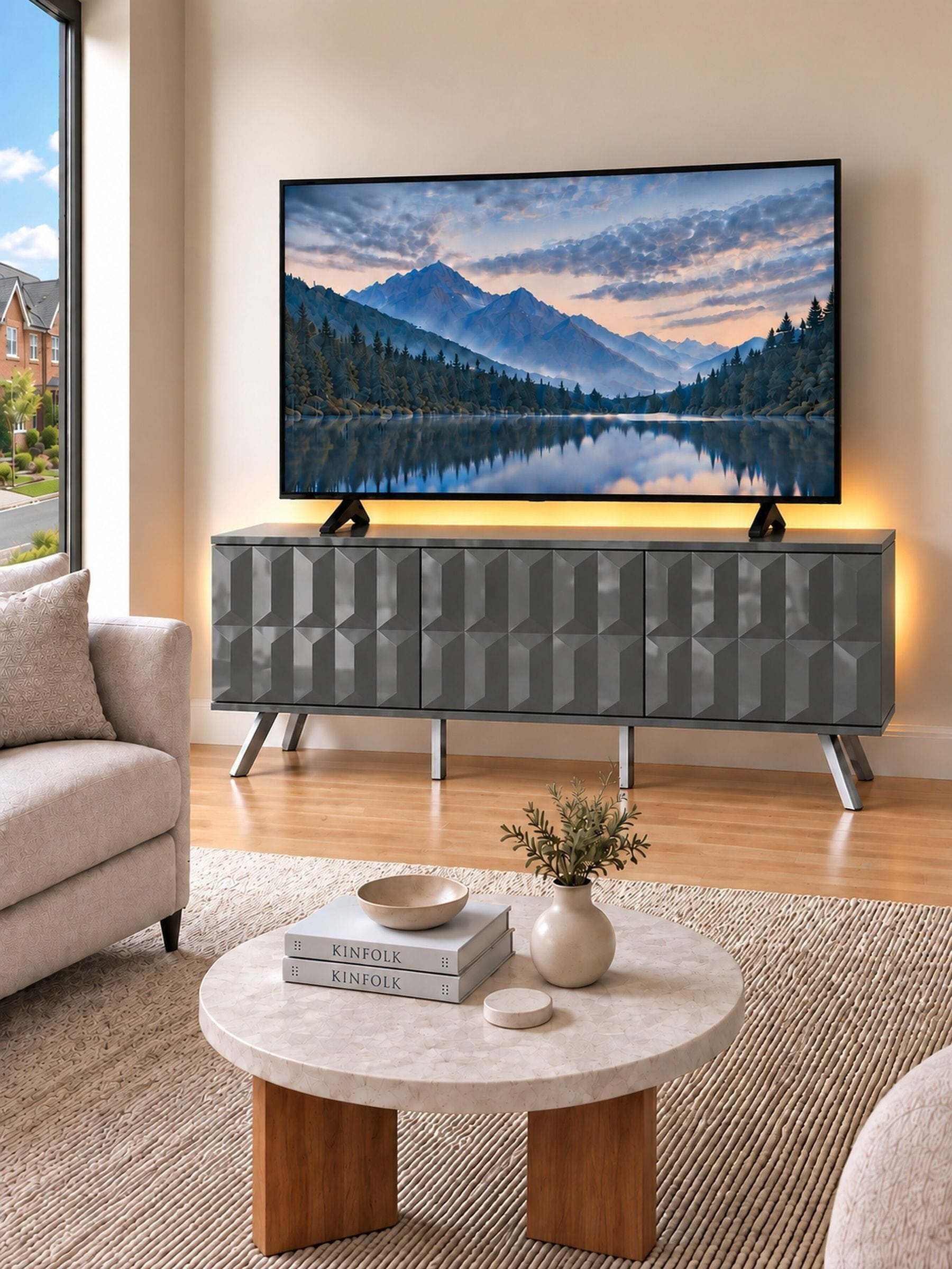 Frank Olsen Furniture Grey Elevate 1500 Tv Cabinet - Image 3