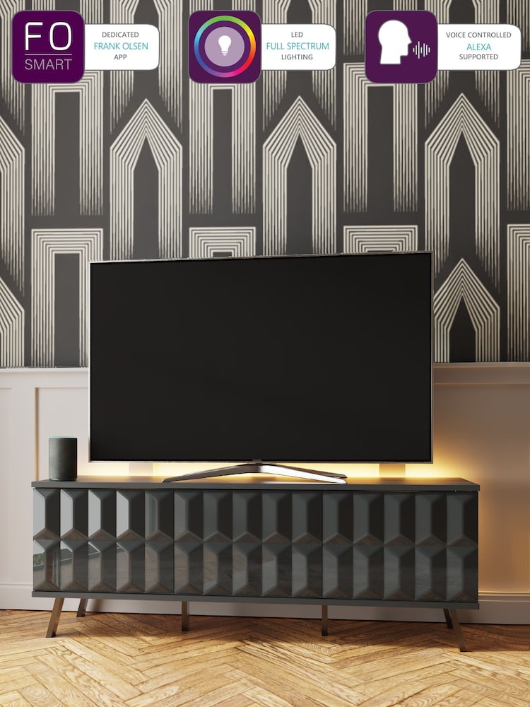 Frank Olsen Grey Elevate Smart LED TV Stand - Image 2 of 5