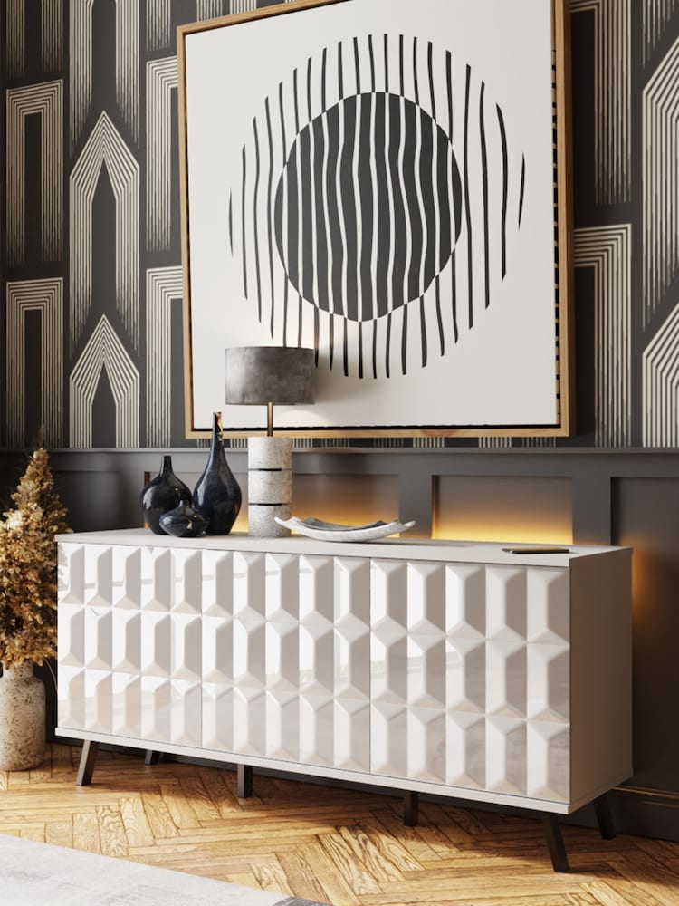 Frank Olsen White Elevate Smart LED Sideboard - Image 1 of 5