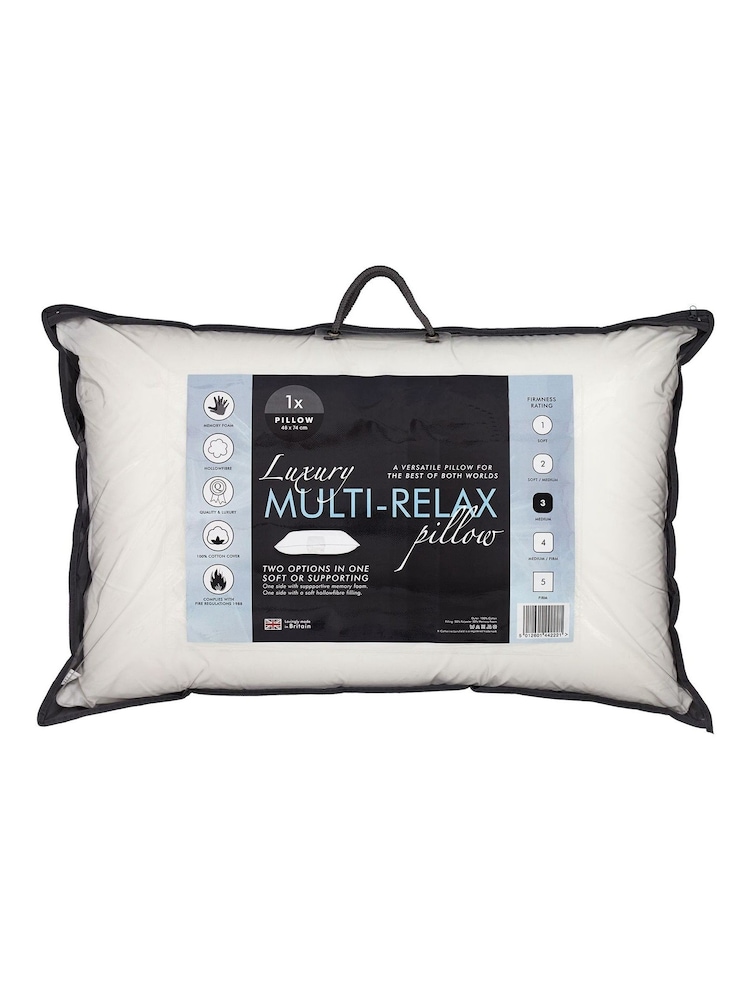 Catherine Lansfield 100% Cotton Home Luxury Multi Relax Pillow - Image 1 of 2