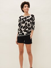 Phase Eight Black 100% Cotton Denim Sara Shorts - Image 4 of 6