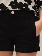 Phase Eight Black 100% Cotton Denim Sara Shorts - Image 5 of 6