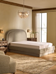 Soft Velvet Mink Brown Arlo Upholstered Ottoman Storage Bed Frame - Image 2 of 8