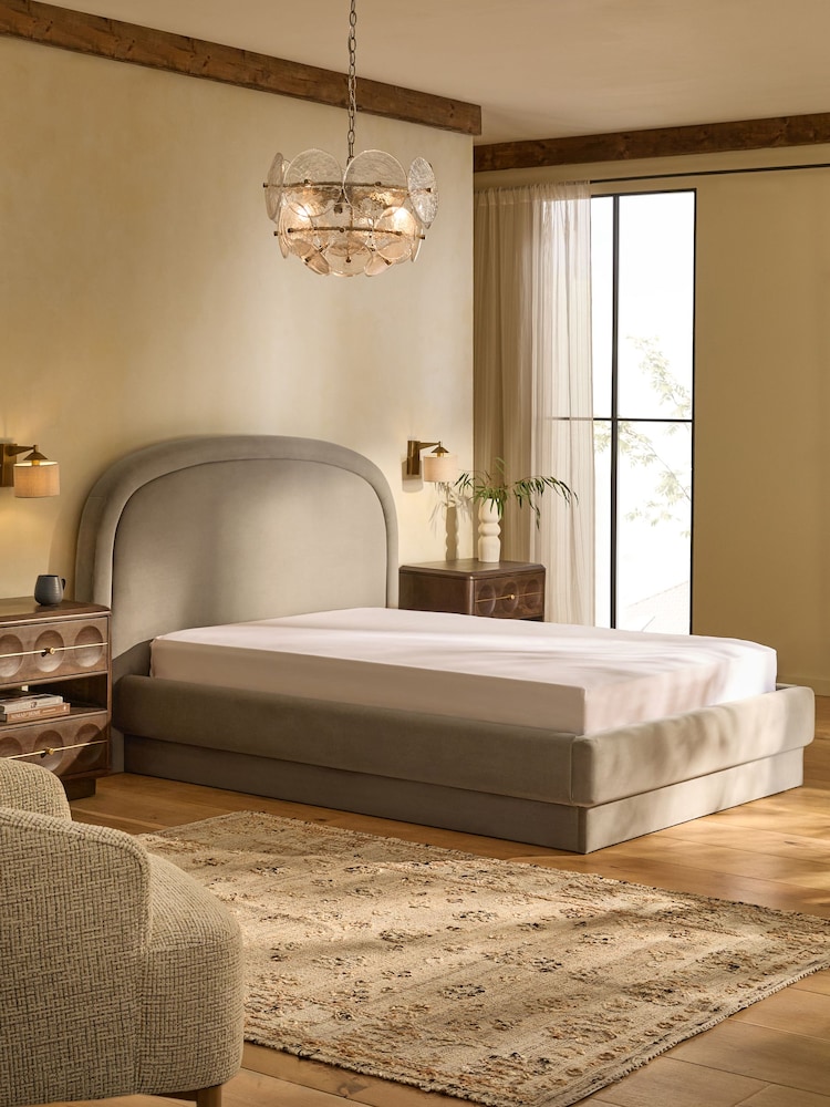 Soft Velvet Mink Brown Arlo Upholstered Ottoman Storage Bed Frame - Image 2 of 8