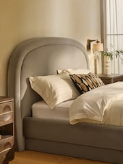 Soft Velvet Mink Brown Arlo Upholstered Ottoman Storage Bed Frame - Image 3 of 8