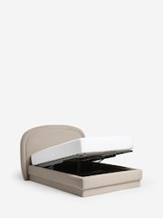 Soft Velvet Mink Brown Arlo Upholstered Ottoman Storage Bed Frame - Image 6 of 8