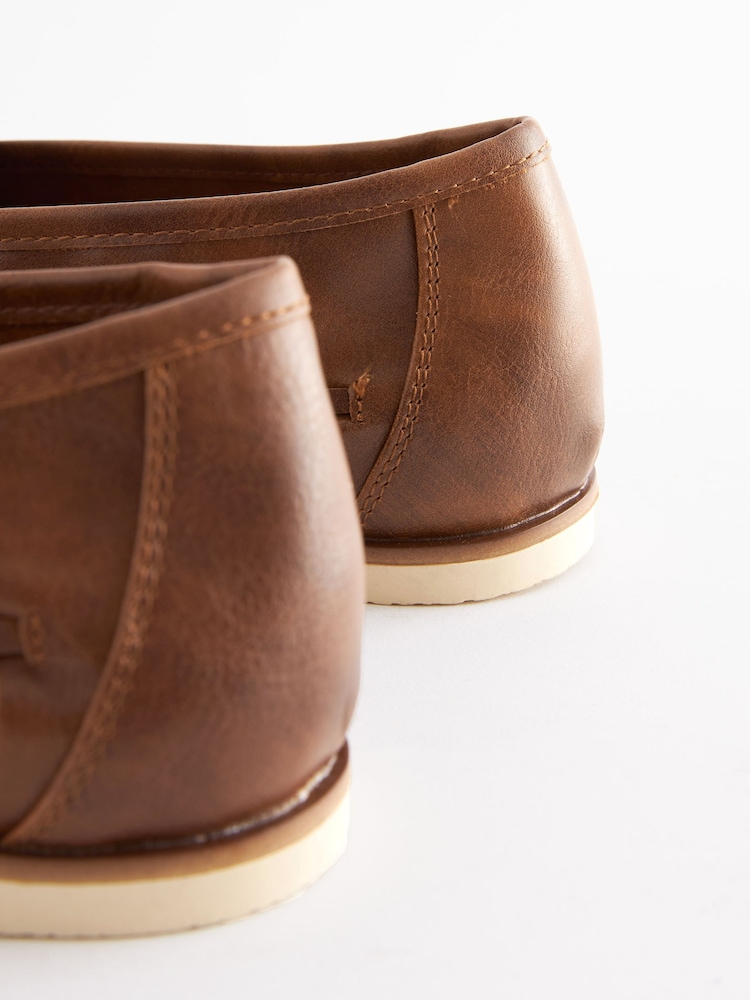 Tan Brown Weave Loafers - Image 5 of 6