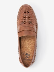 Tan Brown Weave Loafers - Image 8 of 9