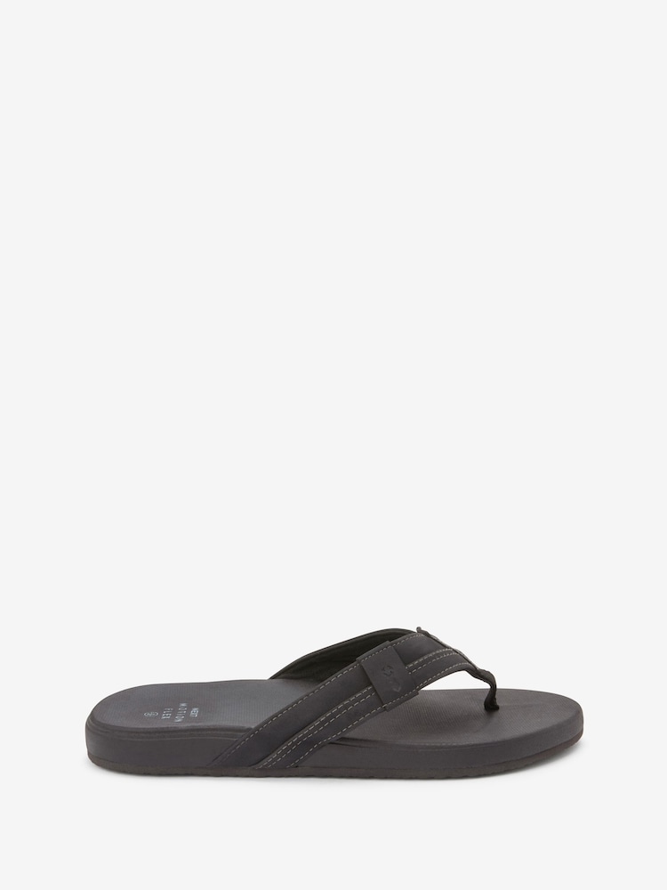 Black Motionflex Flip Flops - Image 2 of 5