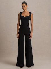 Club L London Black Everlee Sweetheart-Neck Jumpsuit - Image 1 of 5