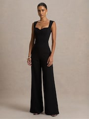 Club L London Black Everlee Sweetheart-Neck Jumpsuit - Image 4 of 5