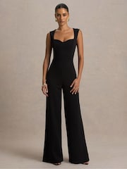 Club L London Black Everlee Sweetheart-Neck Jumpsuit - Image 5 of 5