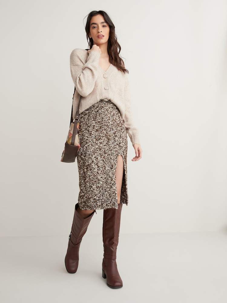 Brown Rochelle Co-ord Knitted Skirt - Image 2 of 5
