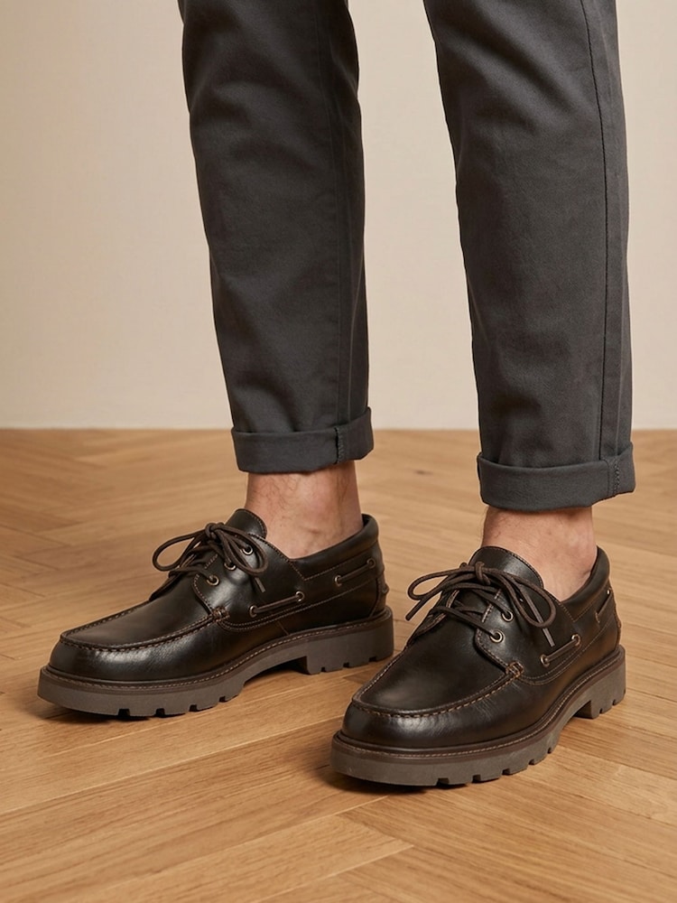 Jones Bootmaker Brown Perivale Chunky Leather Moccasins - Image 1 of 6 Jones Bootmaker Brown Perivale Chunky Leather Moccasins - Image 1 of 6