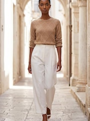 Roman Brown Petite Button Cuff Knit Jumper - Image 2 of 4