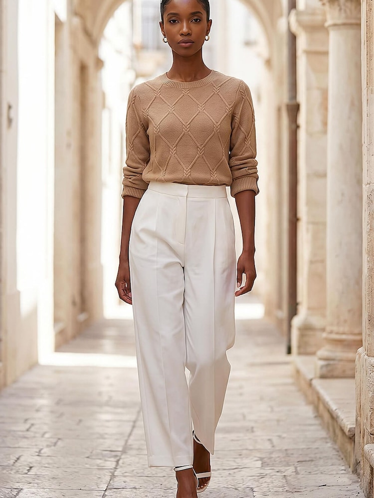 Roman Brown Petite Button Cuff Knit Jumper - Image 2 of 4 Roman Brown Petite Button Cuff Knit Jumper - Image 2 of 4