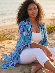 Roman Blue Curve Water Colour Blouse - Image 2 of 4