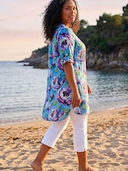 Roman Blue Curve Water Colour Blouse - Image 3 of 4