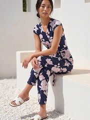 Roman Blue Petite Floral Jumpsuit - Image 2 of 4