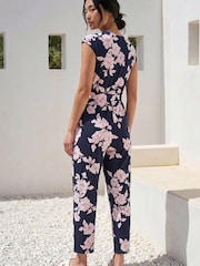 Roman Blue Petite Floral Jumpsuit - Image 3 of 4