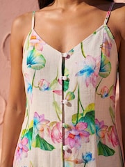 Roman Natural Petite Strappy Button Through Dress - Image 4 of 4