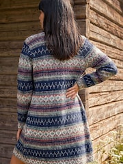 Roman Blue Petite Aztec Cardigan - Image 3 of 4