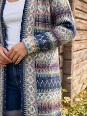 Roman Blue Petite Aztec Cardigan - Image 4 of 4