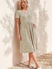 Roman Natural Petite V-Neck Pocket Dress - Image 2 of 4