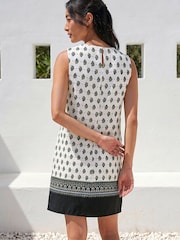 Roman White Petite Border Print Dress - Image 3 of 4