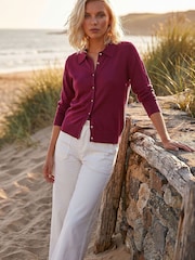 Roman Purple Petite Collar Cardigan - Image 2 of 4
