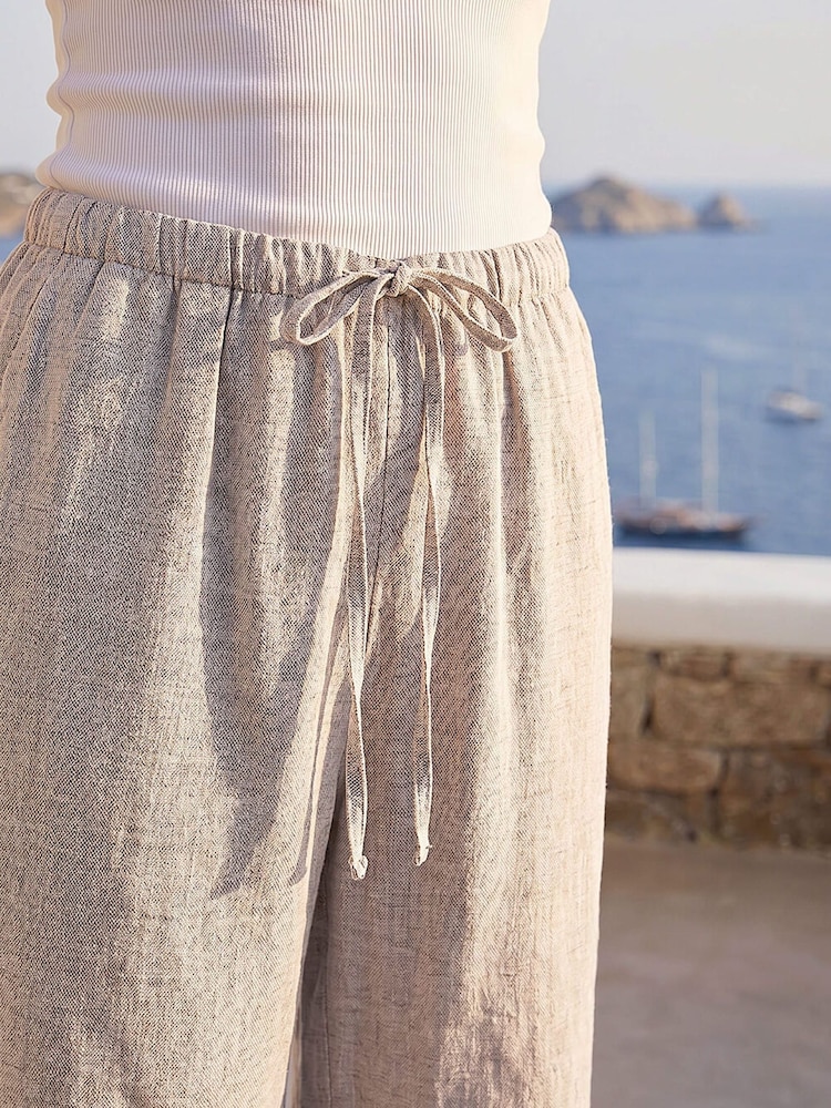 Roman Brown Petite Wide Leg Trousers - Image 4 of 4