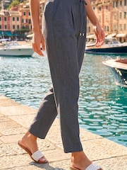 Azul - Roman Petite Drawstring Narrowed Leg Trousers - Imagen 2 de 4