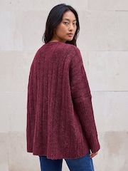 Roman Red Petite Contrast Cable Knit Jumper - Image 3 of 4