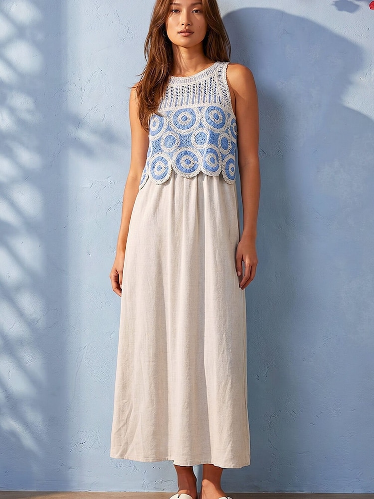 maxi dress crochet top Dalton Backless Crochet Maxi Dress
