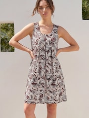 Roman Brown Petite Abstract Print Pocket Dress - Image 1 of 4