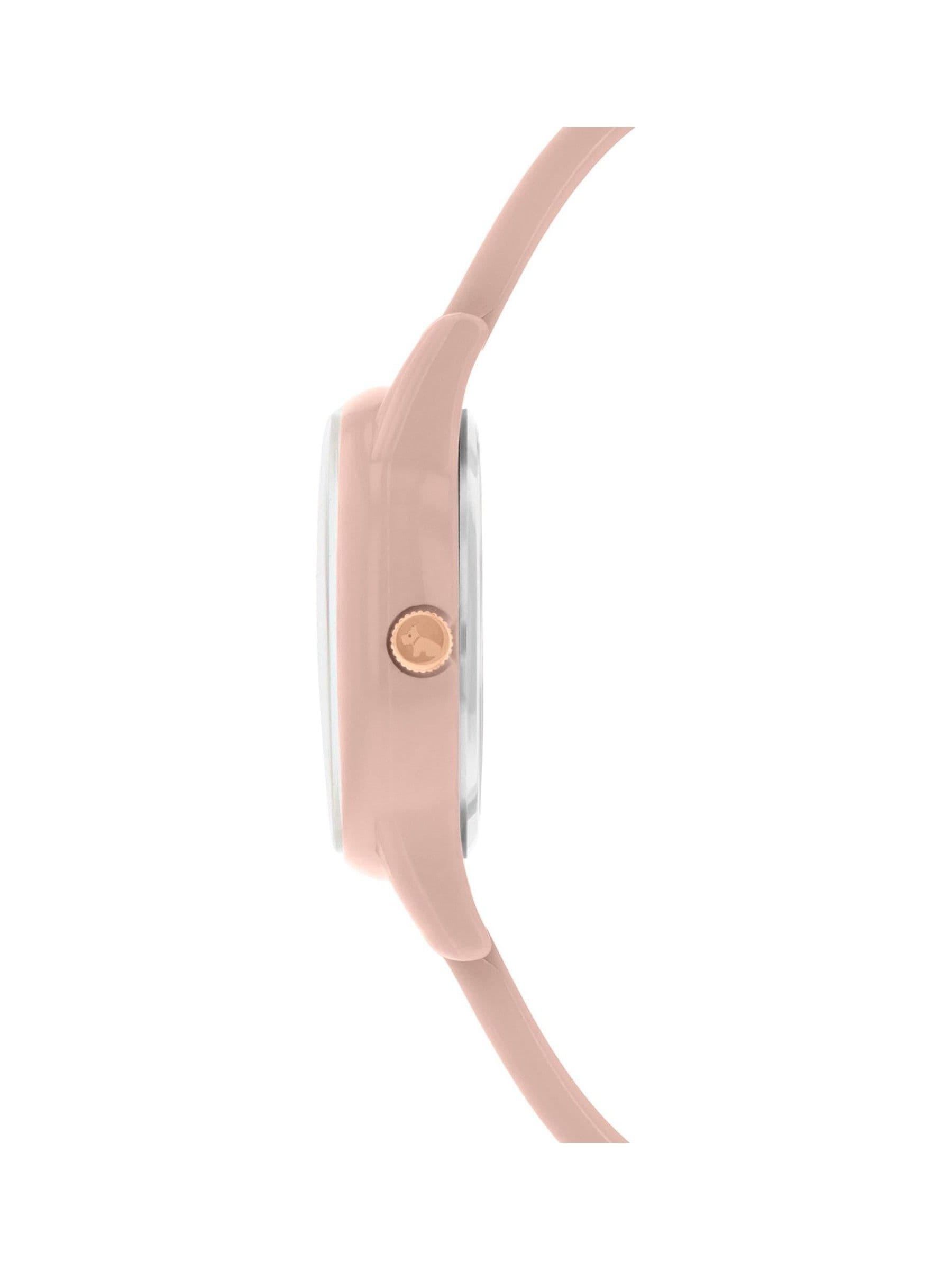 Buy Radley Cobweb Pink Ladies Silicone Strap Floral Dog Dial Watch