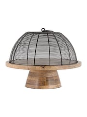 Nkuku Aged Brass Inkollu Wire & Mango Wood Cake Stand - Image 4 of 4