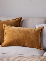 Nkuku Ochre Sela Velvet Cushion Cover - Image 1 of 3