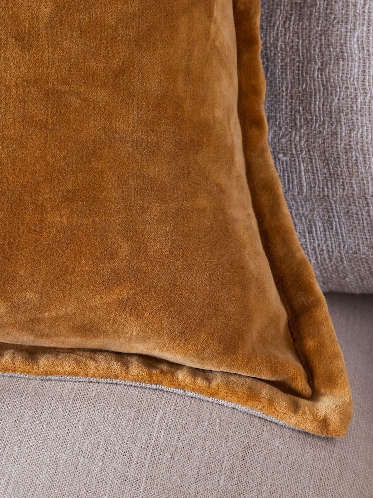 Nkuku Ochre Sela Velvet Cushion Cover - Image 2 of 3 Nkuku Ochre Sela Velvet Cushion Cover - Image 2 of 3