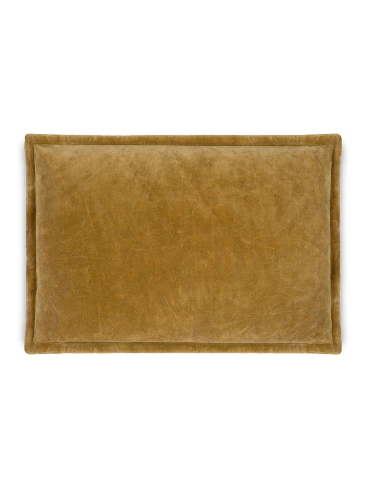 Nkuku Ochre Sela Velvet Cushion Cover - Image 3 of 3 Nkuku Ochre Sela Velvet Cushion Cover - Image 3 of 3