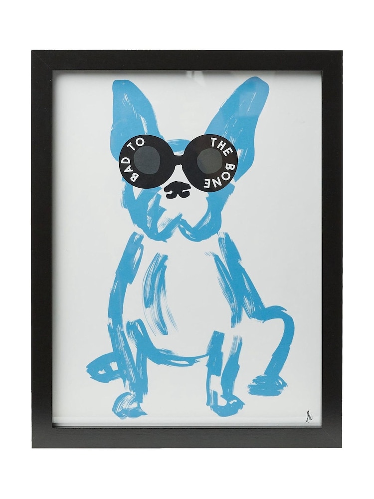 Oliver Bonas Blue Bad To The Bone Wall Art - Image 4 of 4