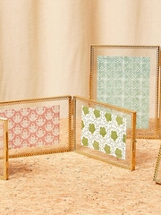 Oliver Bonas Gold And Glass Lace Double Picture Frame - Image 3 of 4